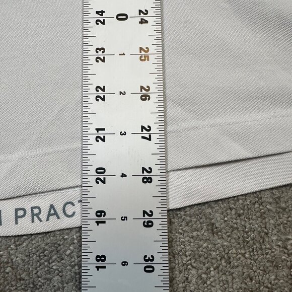 Lululemon Tech Pique Polo Grey Striped Collared Short Sleeve Shirt Medium - Picture 3 of 4